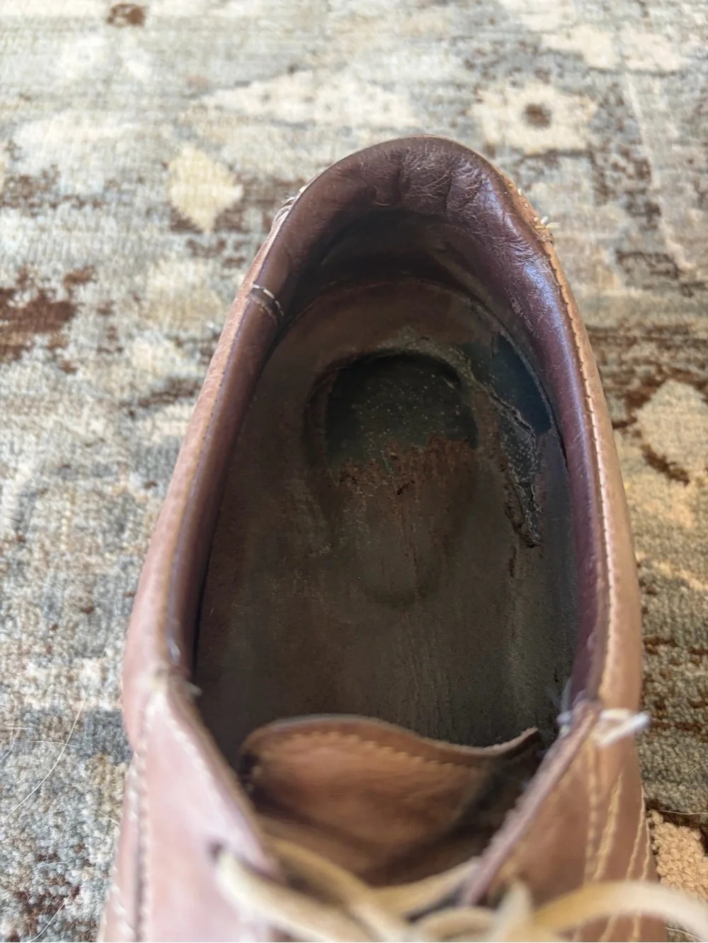 Allen Edmonds Brown Leather Lace-Up Oxfords with Cream Laces